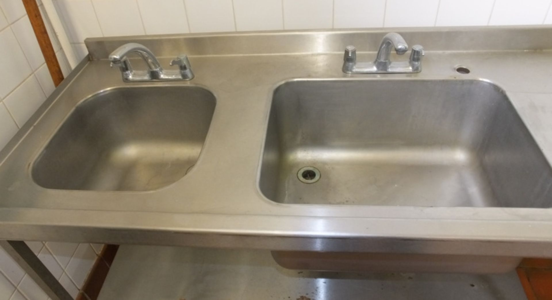 Stainless Steel Double Sink Unit - L2250 x D700 x H930mm - Image 3 of 3