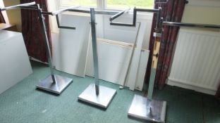 5x Chrome Effect Shop Clothing Rails with extras as seen in pictures