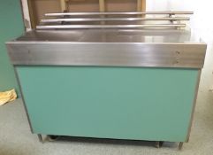 Canteen Wheeled Serving Unit with tray rail and socket - L1200 x D900 x H900mm