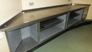 Bespoke Stainless Steel Preparation Unit with Storage - L4040 x D710 x H930mm - details in desc.