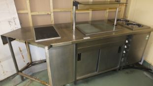 3x Moffat Servery Units with Hot Cupboard, Bain Marie & Plate Lift - 240v - dimensions in desc.