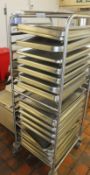 17 Tier Tray Trolley Rack with trays - L740 x D650 x H1655mm