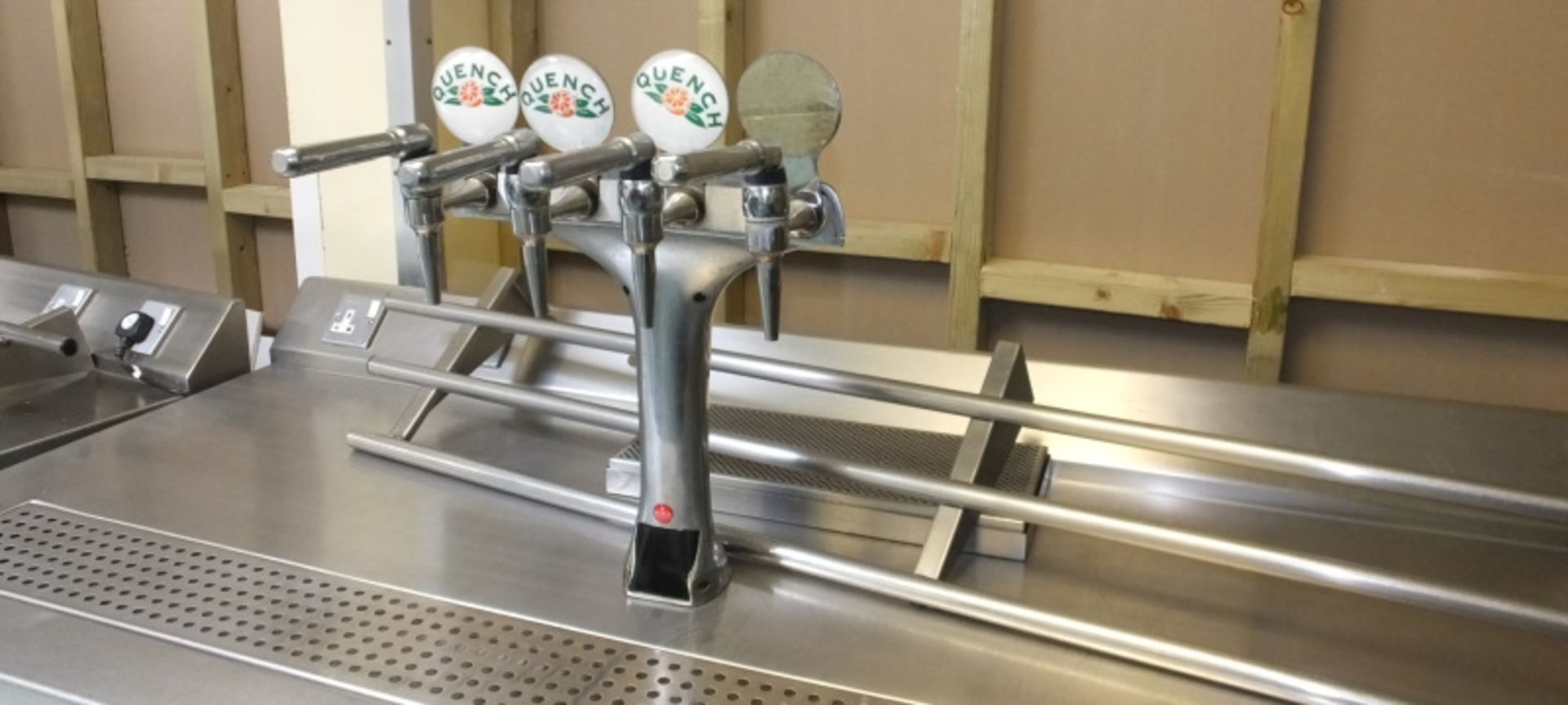 Tray Rack Servery Unit with Juice Dispenser and Sockets - L2000 x D800 x H1020mm - Image 2 of 6