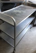 3 Tier Stainless Steel Serving Trolley - L1100 x D540 x H920mm