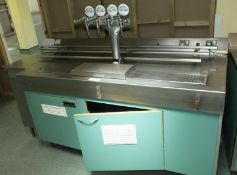 Tray Rack Servery Unit with Juice Dispenser and Sockets - L2000 x D800 x H1020mm