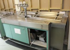 Tray Rack Servery Unit with Juice Dispenser and Sockets - L2000 x D800 x H1020mm