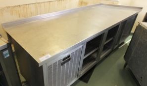 Bespoke Stainless Steel Preparation Unit with Storage - details and dimensions in description