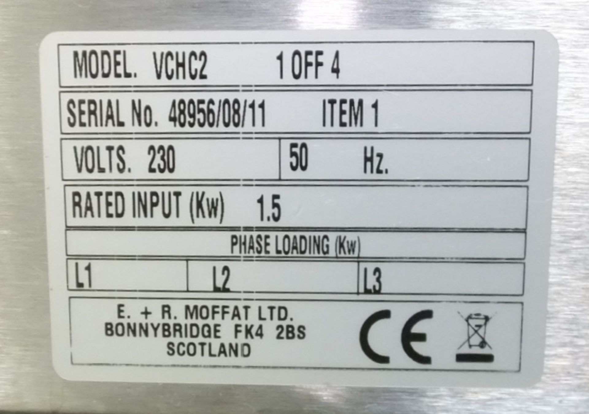 Moffat VCHC2 Versicarte Hot Cupboard Trolley - 230v - L830 x D680 x H910mm - Image 4 of 4