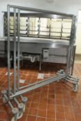 3x Stainless Steel Rail Trolleys - L1520 x D610 x H1710mm