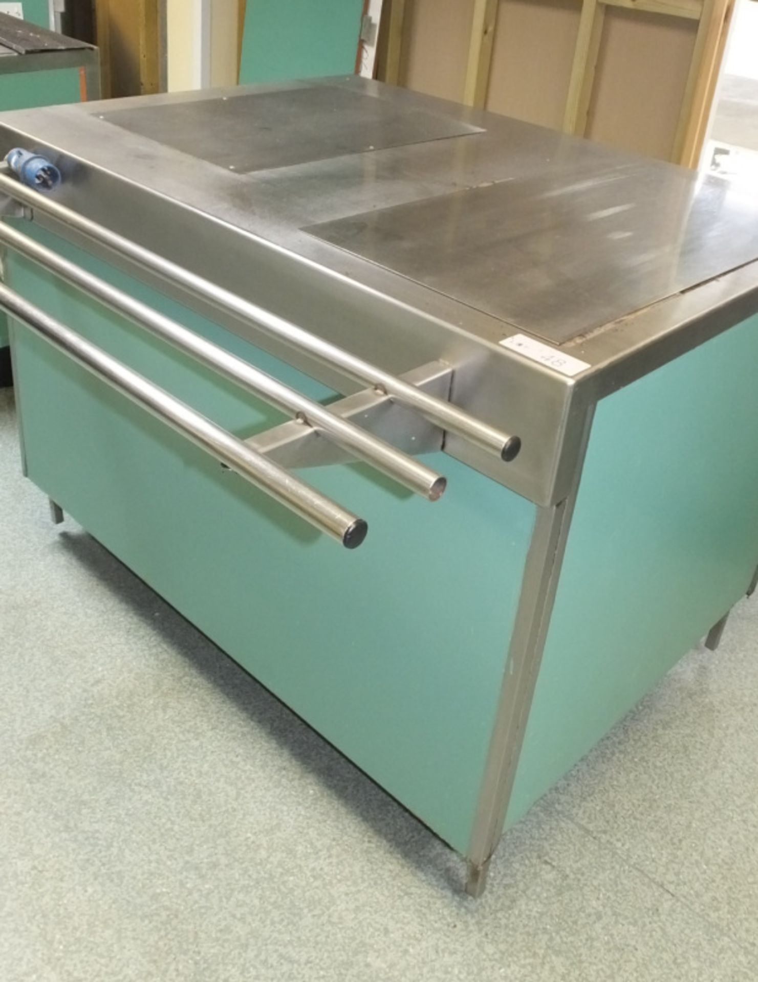 Canteen Wheeled Serving Unit with tray rail and socket - L1200 x D1200 x H900mm - Image 2 of 4