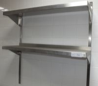 Stainless Steel 2 Tier Shelving Unit - L1000 x D320 x H1060mm (buyer to remove with own tools)