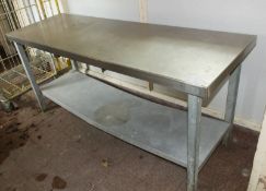 Benham Stainless Steel Prep Table - L1830 x D610 x H850mm (damage to bottom shelf)