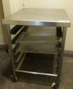 5 Tier Stainless Steel Tray Trolley - L660 x D750 x H900mm