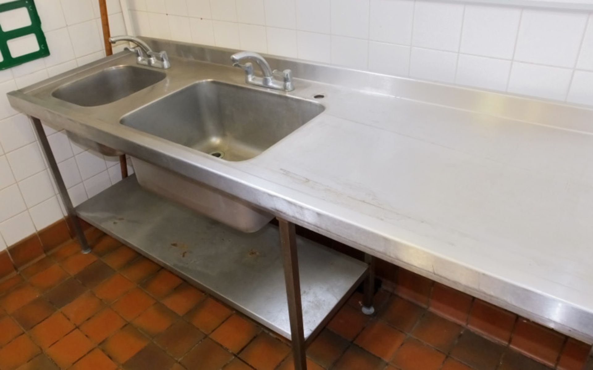 Stainless Steel Double Sink Unit - L2250 x D700 x H930mm - Image 2 of 3