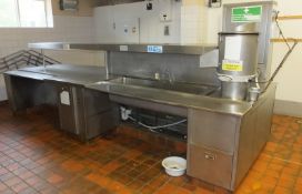 Bespoke Stainless Steel Catering Island with IMC Potato Rumbler and Sink Area - Details in the desc.