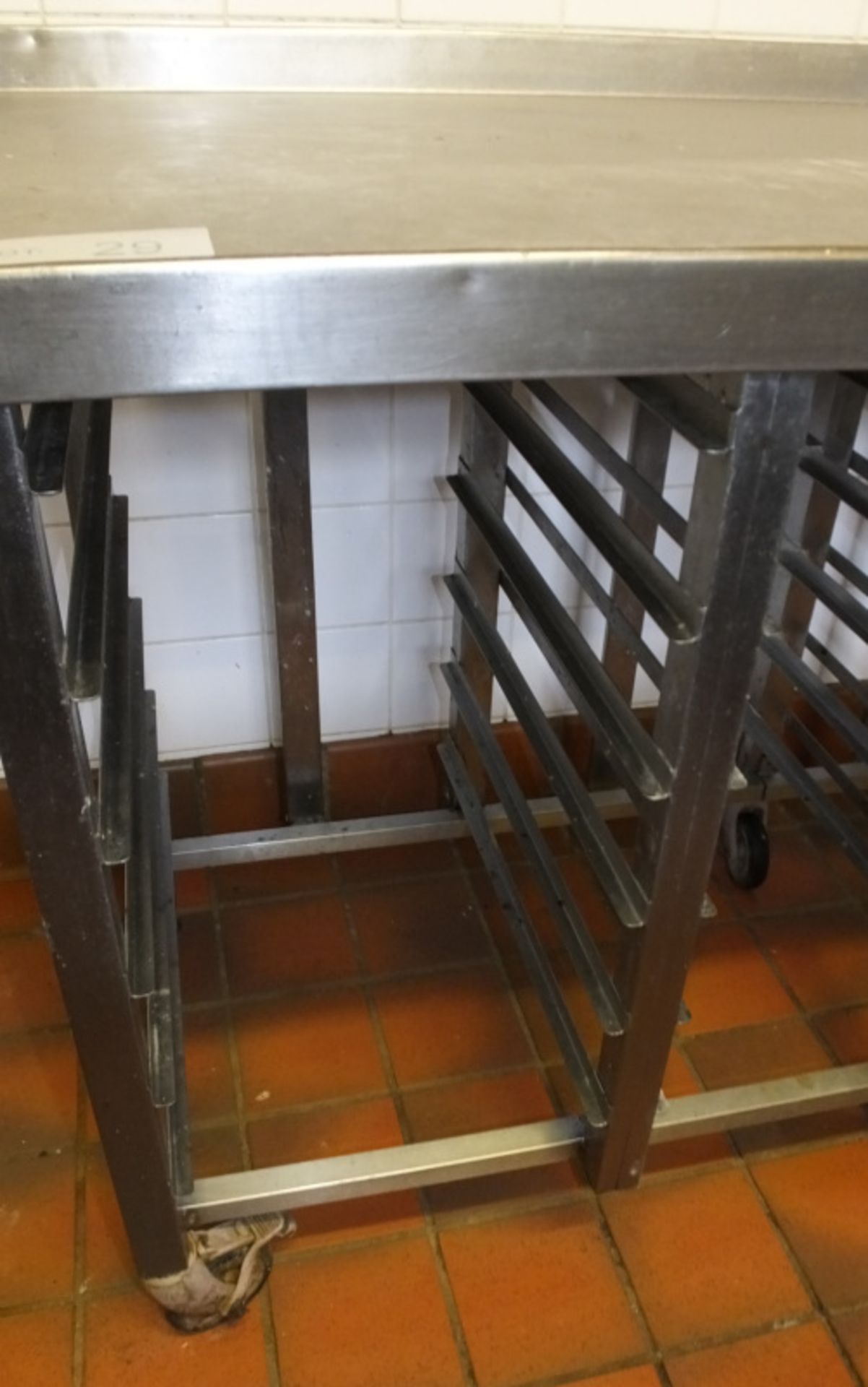 Stainless Steel Trolley with Tray Racking - L3120 x D715 x H915mm - Image 2 of 4