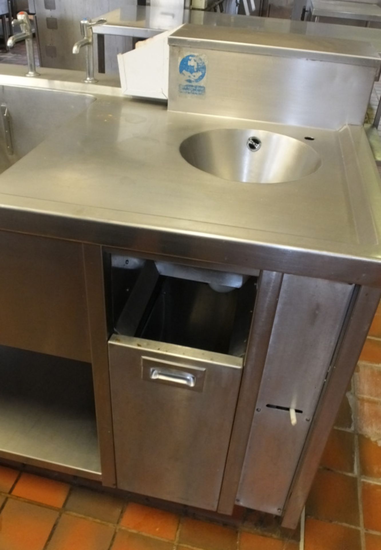 Stainless Steel Double Sink Unit with waste - L2380 x D840 x H1090mm - Image 4 of 5