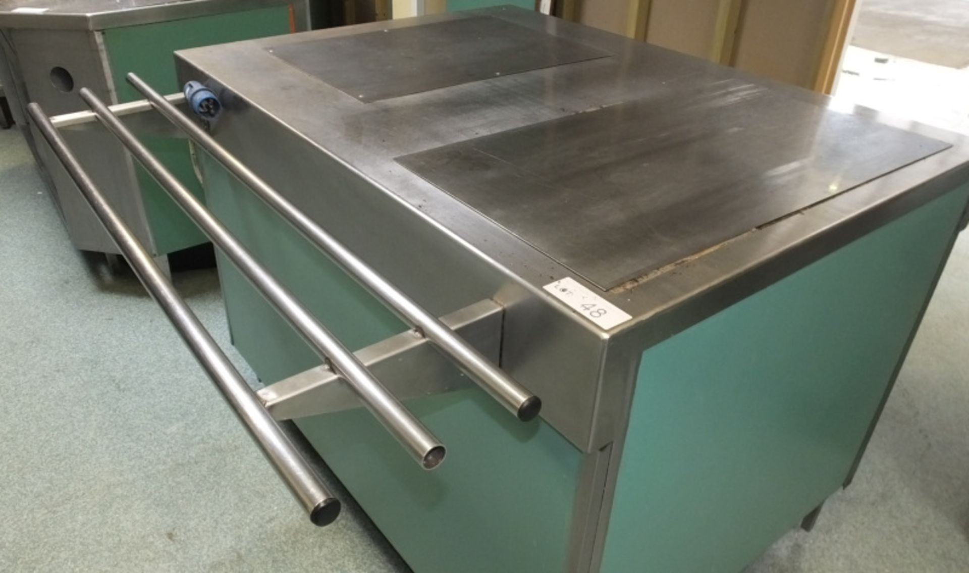 Canteen Wheeled Serving Unit with tray rail and socket - L1200 x D1200 x H900mm - Image 3 of 4