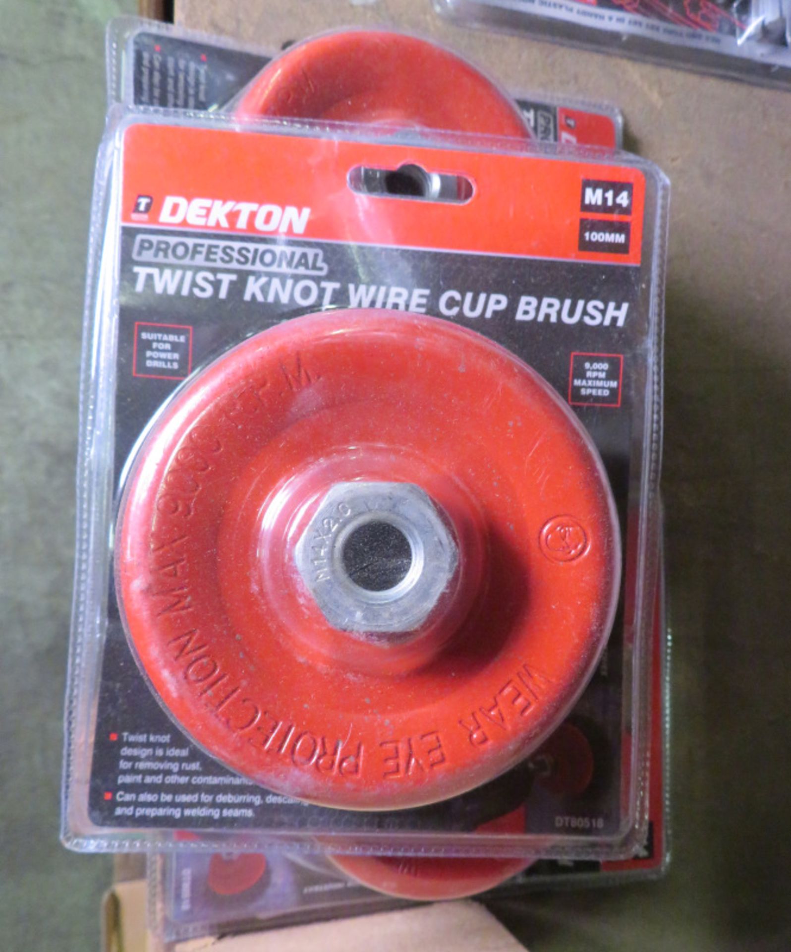 3x Dekton M14 100mm professional twist knot wire cup brushes - Image 2 of 2