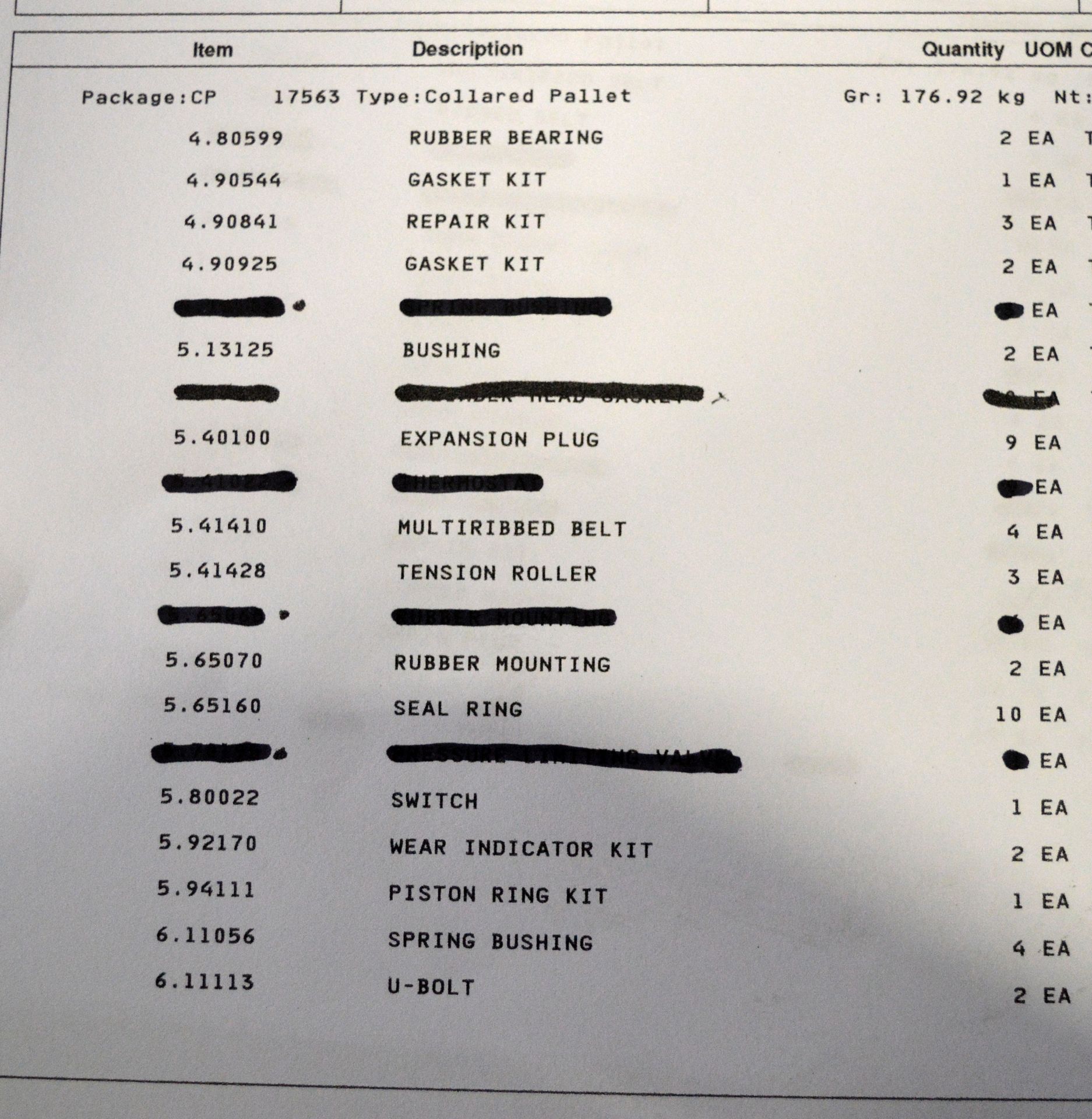 Vehicle parts - wear leads, fuel caps,bolts, screws, crank lever, bearing joints, rubber b - Image 11 of 13