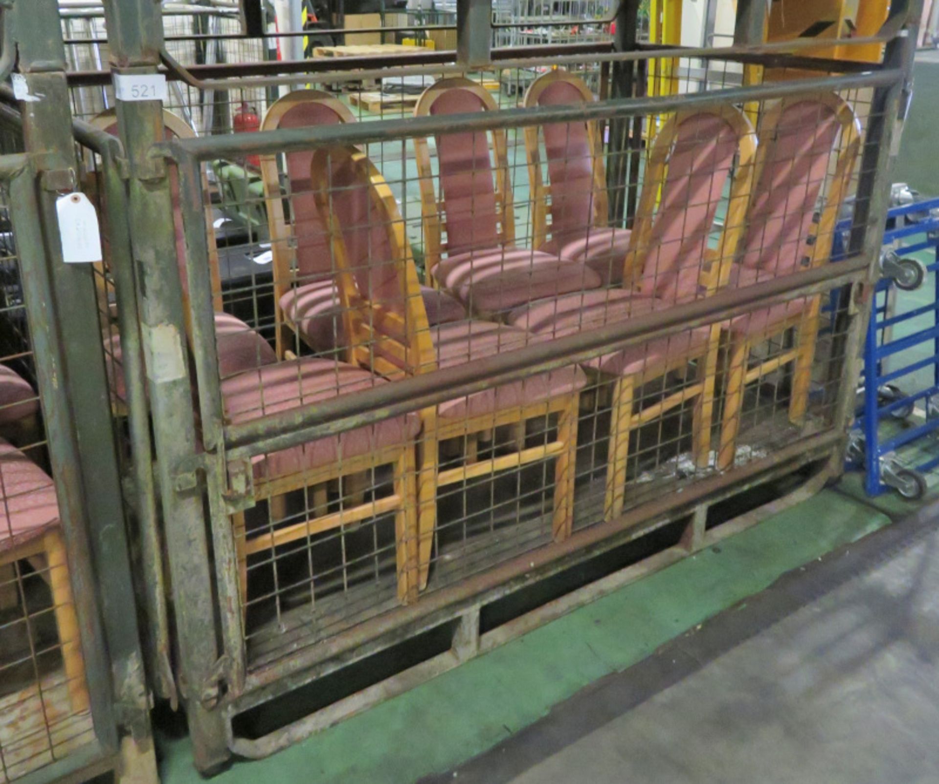 8x Dining Chairs With Pink Fabric Upholstery - stillage not included - Image 2 of 2