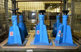 6x O M C N 239/A Auto Axle Stands - 5 Tonne