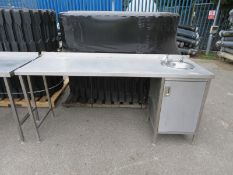 Stainless steel work table with Single sink unit - L 2000mm x D 700mm x H 920mm