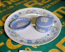 Wedgewood Ceramic Dish and Pot - Blue, Wedgewood Clementine Bone China Plate R4444