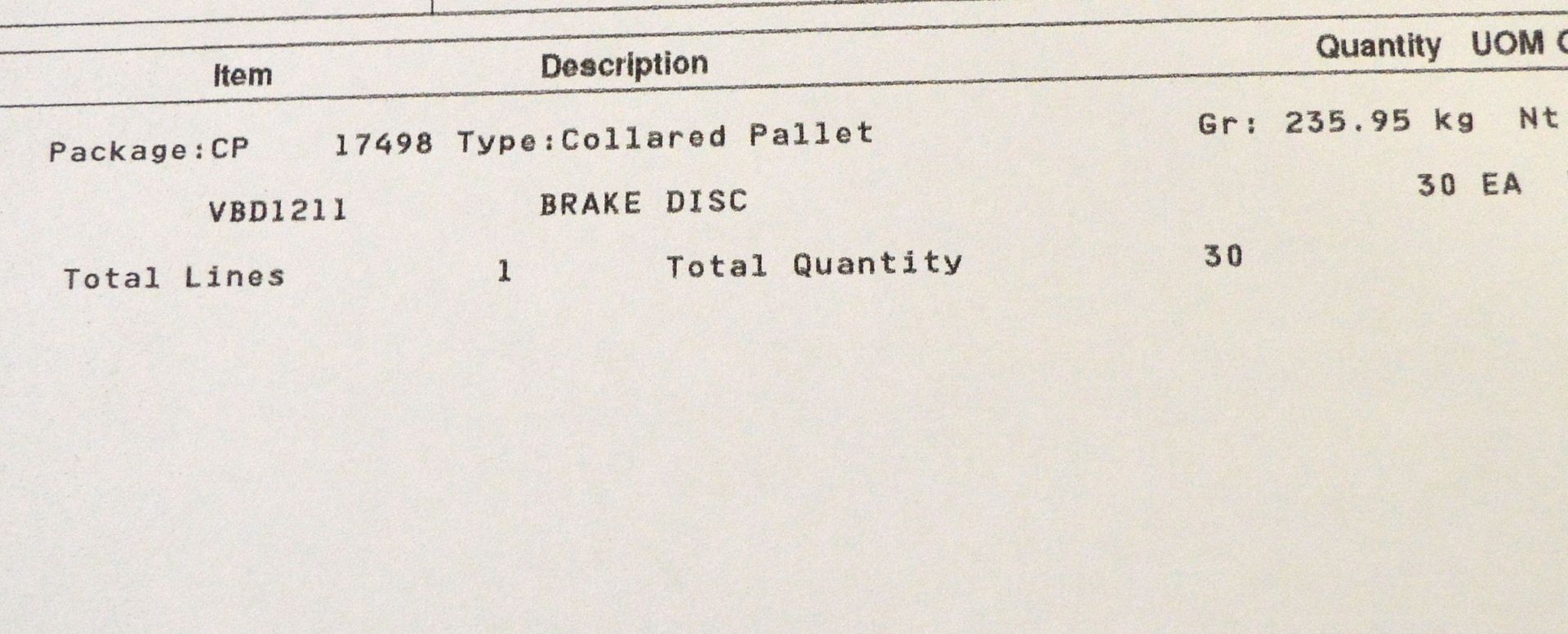 Vehicle parts - brake discs - see picture for itinerary for model numbers and quantities - - Image 5 of 5