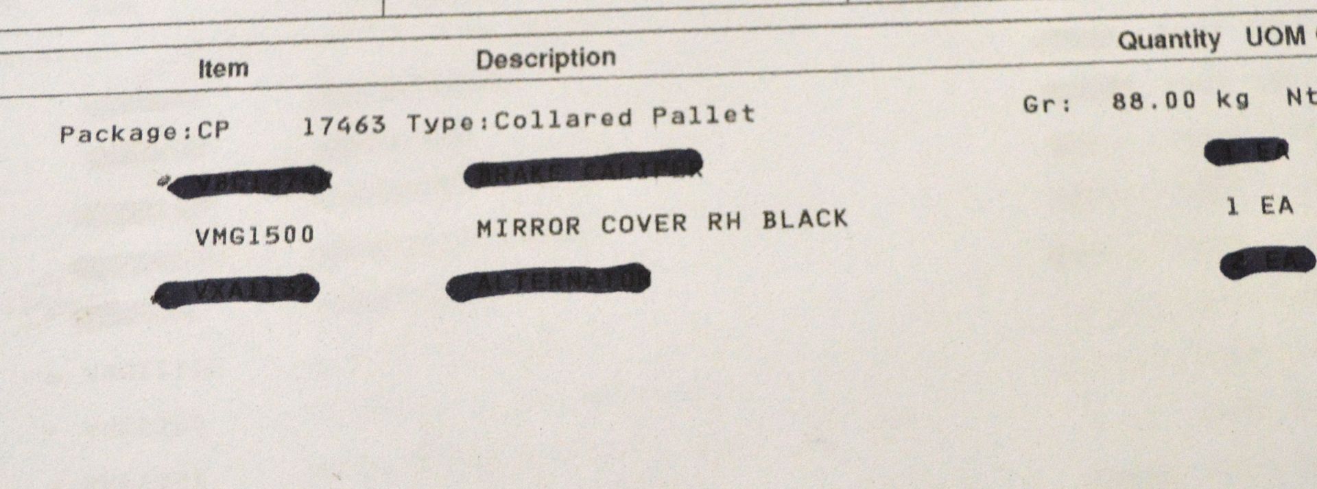 Vehicle parts - mirror glass, mirror cover, RH front indicators - see picture for itinerar - Image 8 of 9