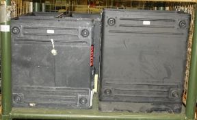 5x Black Flight Cases with 450mm long internal racking - as spares - incomplete