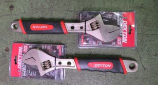 2x Dekton 12" adjustable wrenches