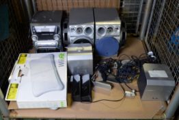 JVC MX-J750 Music System, Wii Fit Balance Board, Dell Speakers