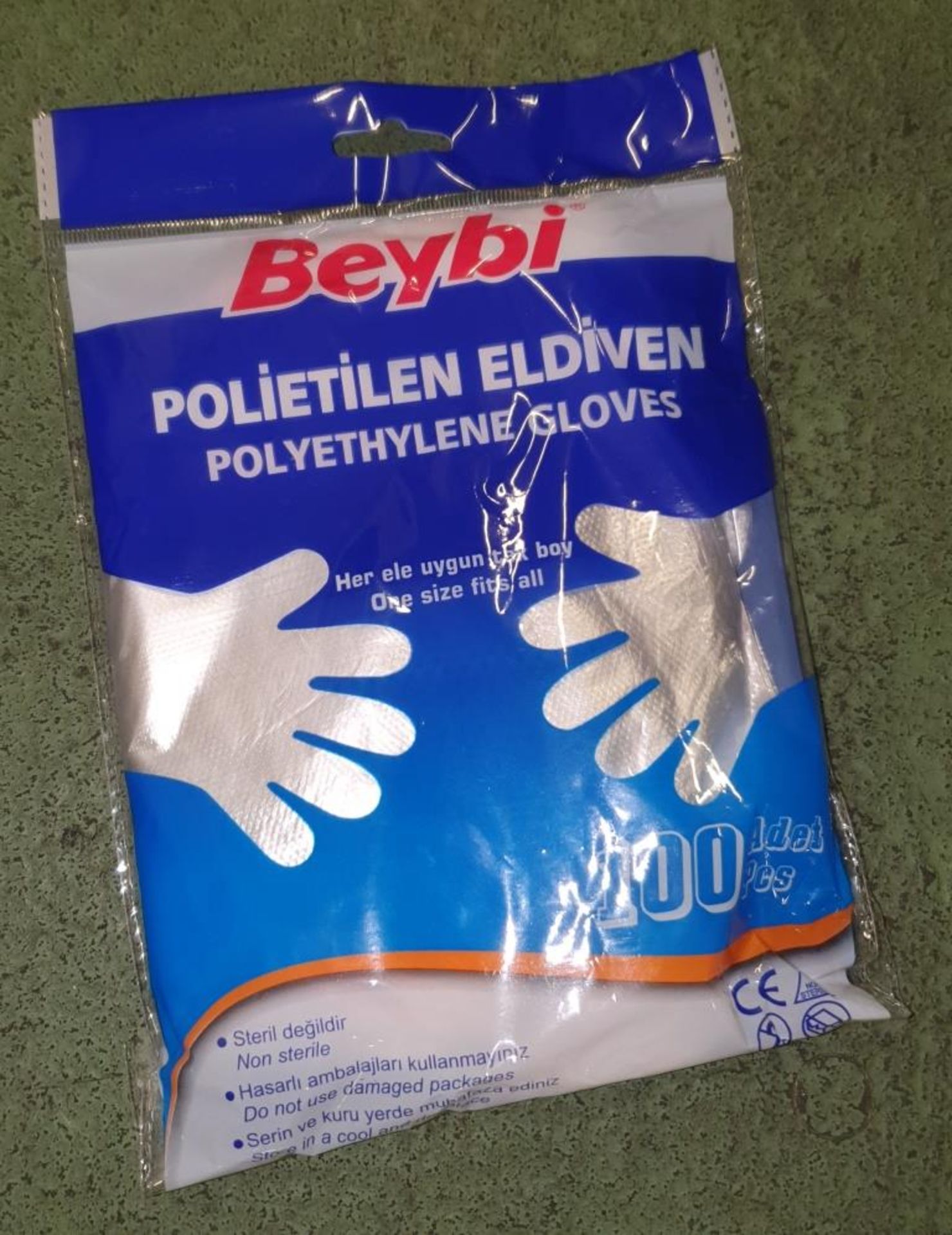 Beybi HDPE Gloves - Size L - 100 gloves per bag - 200 bags per box - 1 box - Image 3 of 4