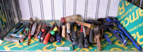 Various Hand Tools including screwdrivers, hammers, hacksaws