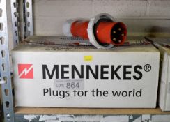 Mennekes TYP 307 Plug Industrial Male Red 400v 63A - 5 Per Box - 1 box