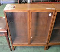 2 Door Glass Wooden Bookcase With Keys - W 920mm x D 300mm x H 1230mm