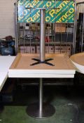 2x Square top freestanding tables - W 795mm x D 795mm x H 760mm