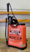 Orange Backpack 12ltr Sprayer With Pump Handle