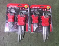 2x Dekton Hex & Torx key sets