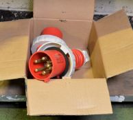 Lewden PM63/608 63A 400v Red 5 Pin Plug Watertight - 2 Per Box - 1 box