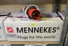 Mennekes TYP 307 Plug Industrial Male Red 400v 63A - 5 Per Box - 1 box