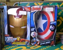 Marvel Decorative Light & 3D Wall Sticker - Iron Man Mask, Captain America Shield