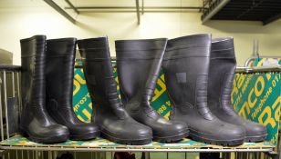 3x Steel toe capped wellington boots - see pictures for types & sizes
