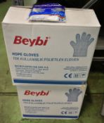 Beybi HDPE Gloves - Size L - 100 gloves per bag - 200 bags per box - 2 boxes