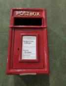 Replica cast post box - red