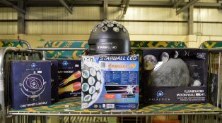 Orbit Kinetic mobile, Galactica jump rocket, Illuminated wall moon light, Starball LED lig