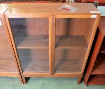 2 Door Glass Wooden Bookcase With Keys - W 920mm x D 300mm x H 1230mm