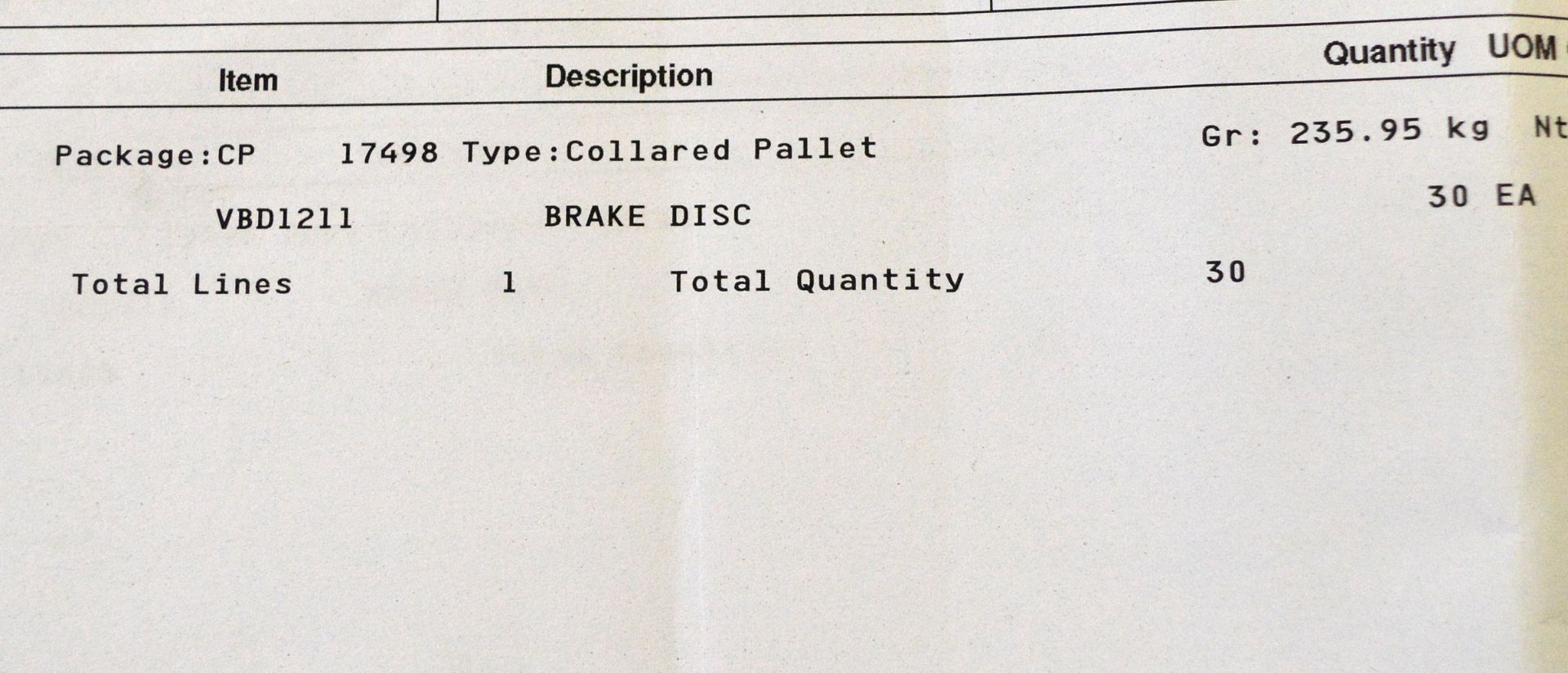 Vehicle parts - brake discs - see picture for itinerary for model numbers and quantities - - Image 4 of 5