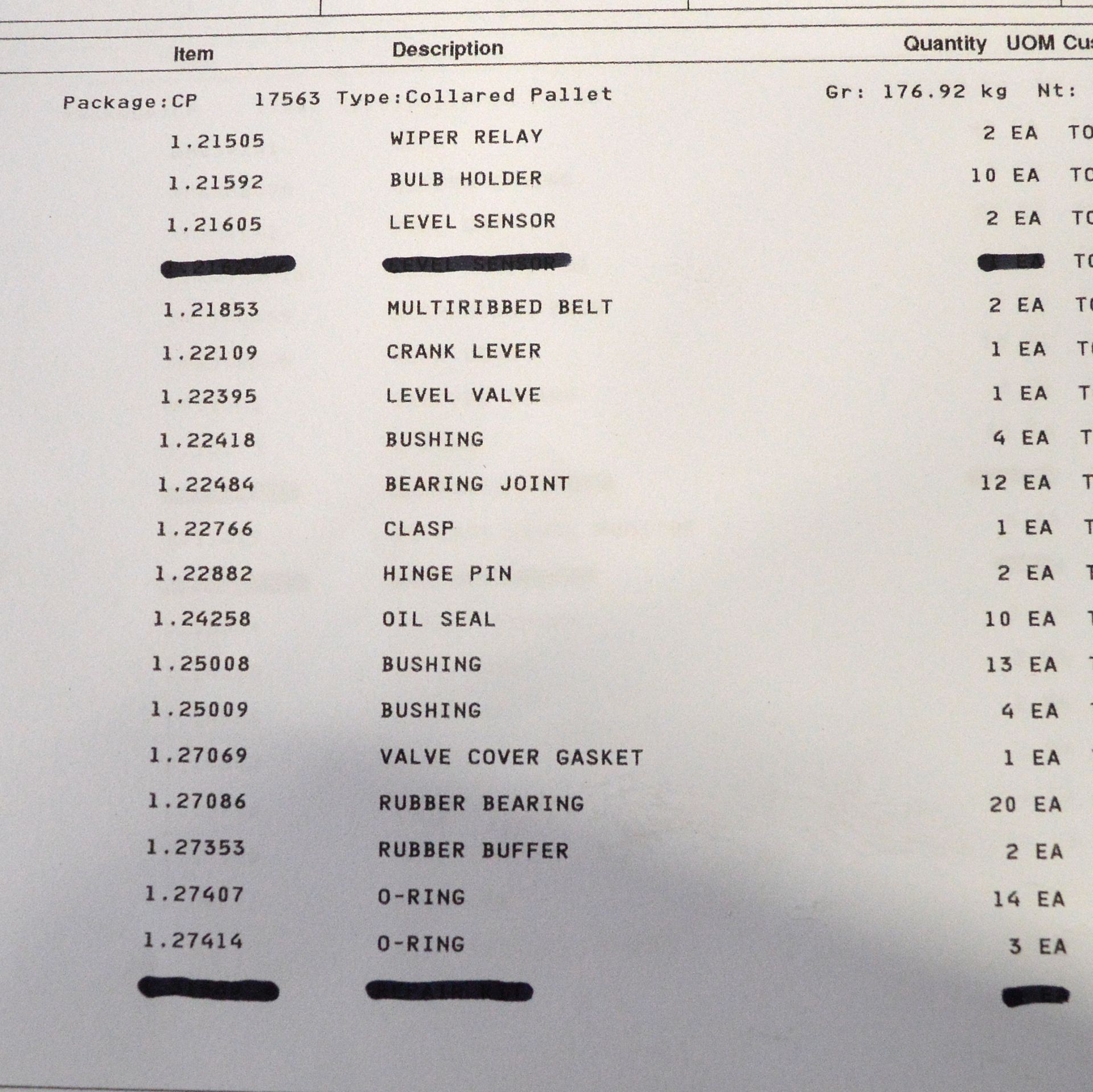 Vehicle parts - wear leads, fuel caps,bolts, screws, crank lever, bearing joints, rubber b - Image 7 of 13